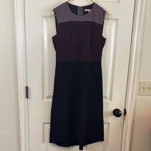 Diane Von Furstenberg Black and Gray Midi Dress